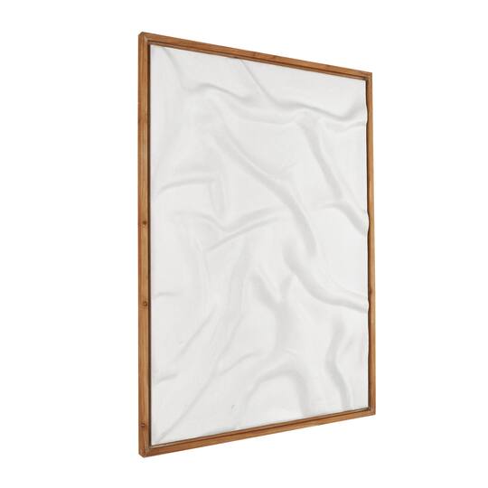 White Abstract Dimensional Wall Art in Brown Frame